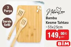 NATURA LOVE BAMBU KESME TAHTASI 3 PARÇA SERVİS SETLİ 33X23 CM NATURA LOVE BAMBU KESME TAHTASI 3 PARÇA SERVİS SETLİ 33X23 CM